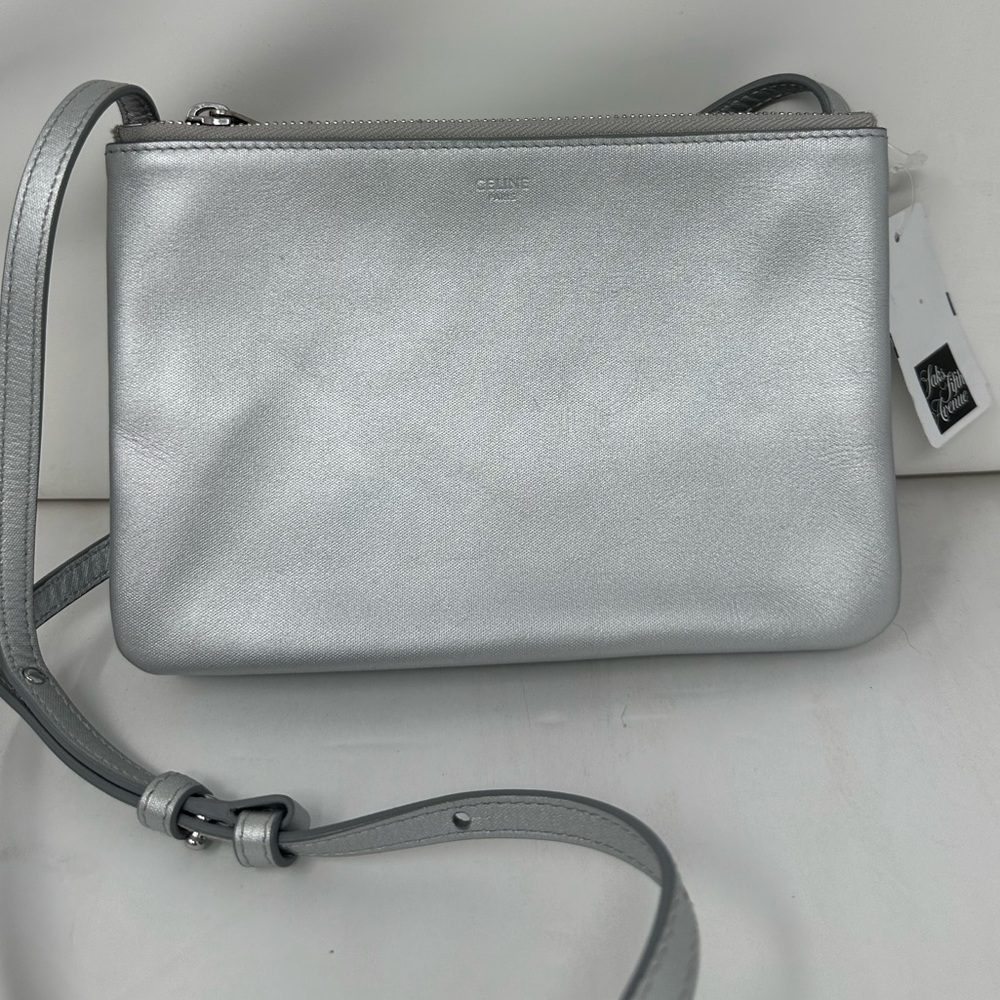 NWT Celine Metallic Lambskin Small Trio Crossbody Bag